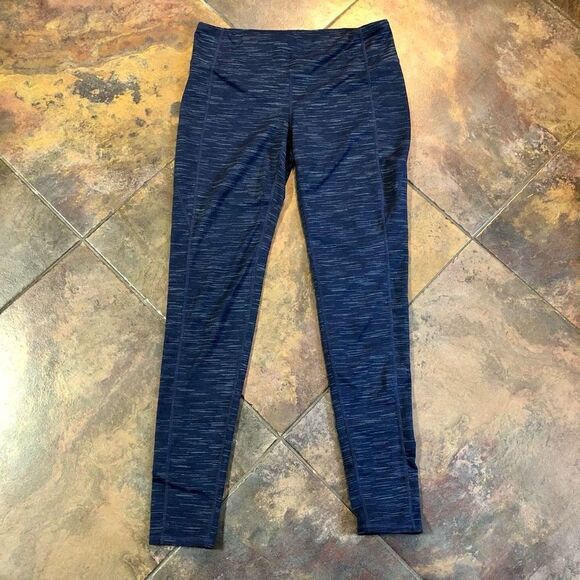 Athleta Blue and White Herringbone Women’s Leggings Size LT - Picture 2 of 12